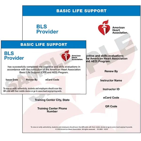 CPR BLS Certification Card Sacramento
