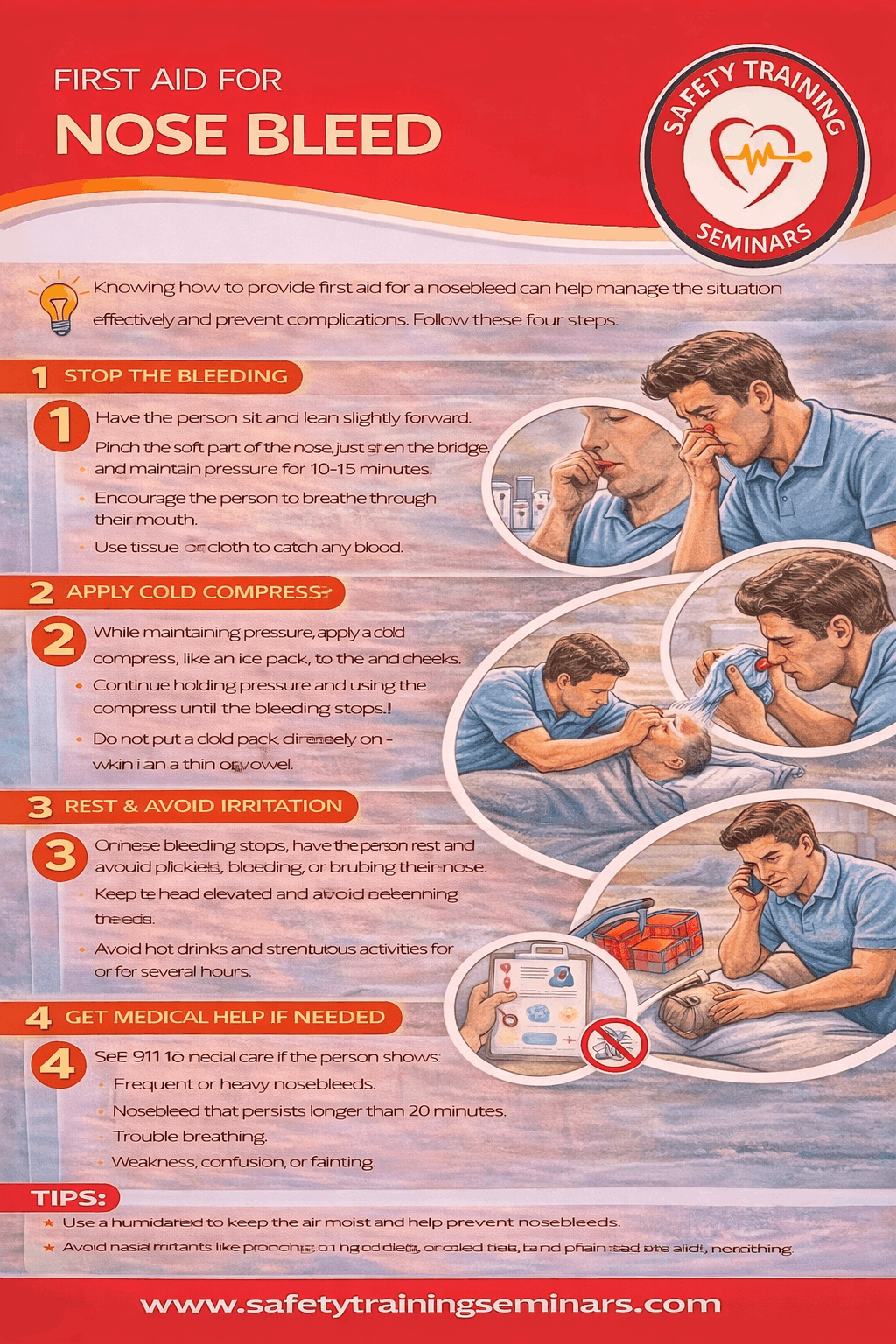 First-aid for Nose bleed
