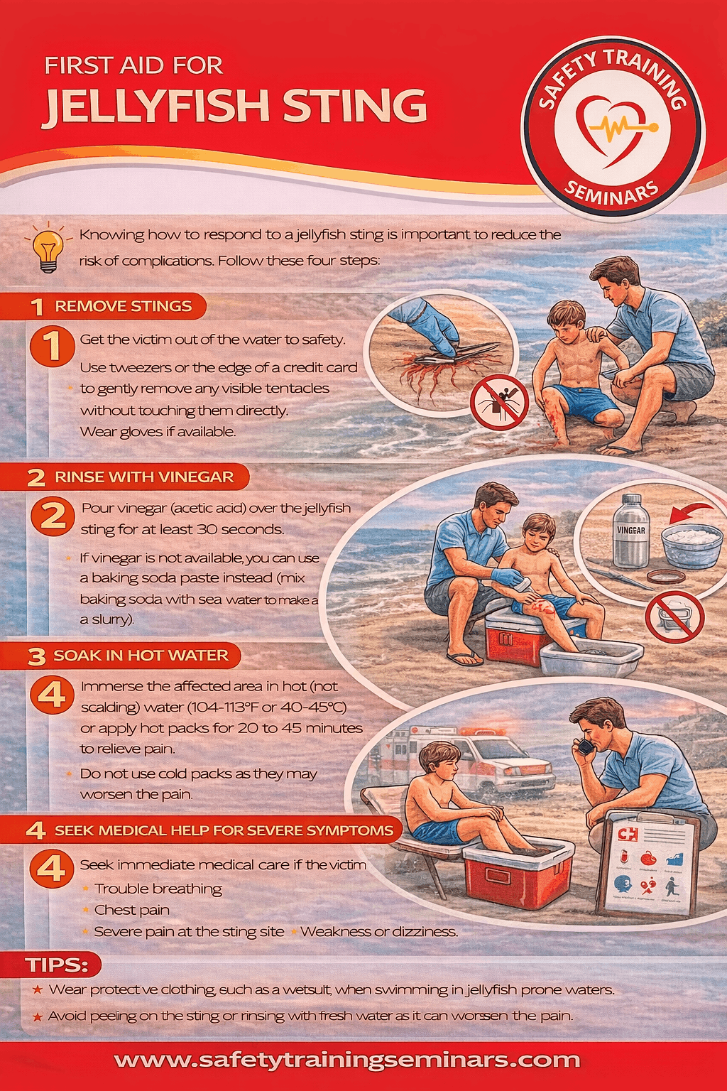 First -aid for jellyfish sting