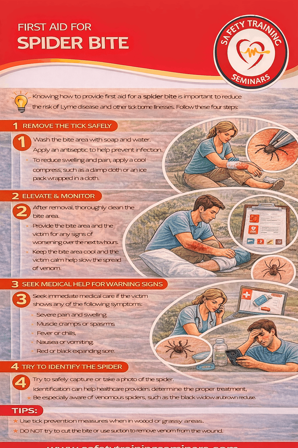 First-aid for spider bite