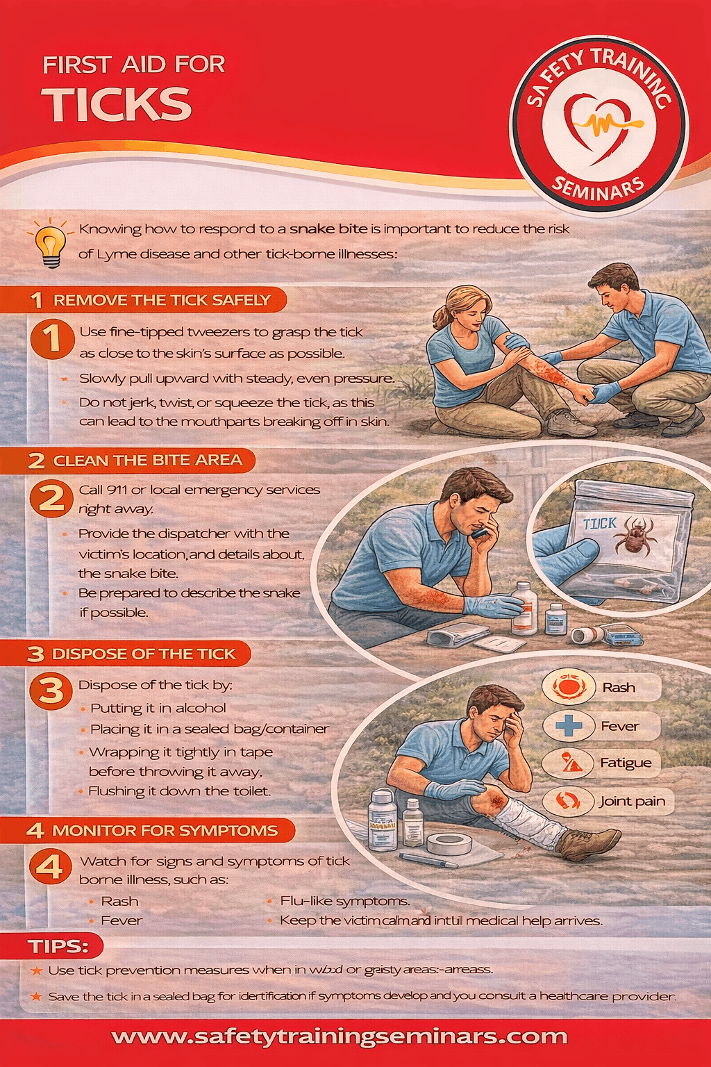 First aid for ticks