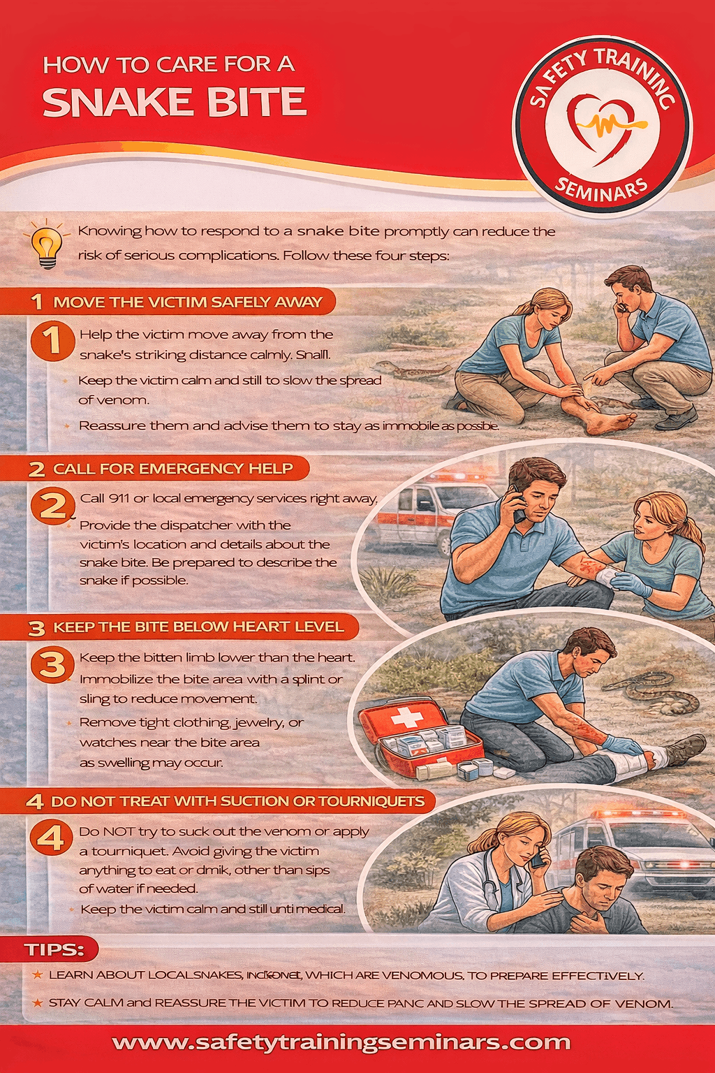 How to care for a snake bite