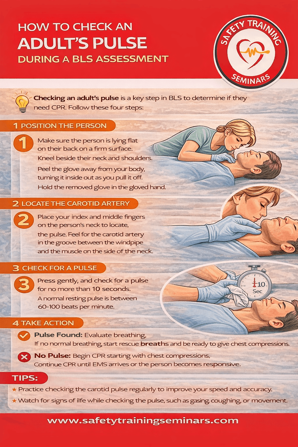 How to check and adult's pulse